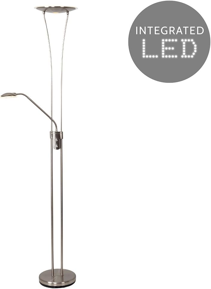 Modern Silver Brushed Chrome 2 Way Integrated LED Mother/Father Parent