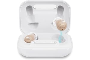 JINGHAO Hearing Aids, Rechargeable Hearing Aids for Seniors and Adults with Charging Case Hearing Aids with Volume Control, B