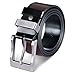 Men's Leather Belt Sliding Buckle Belt Reversible Black & Brown (43-44)