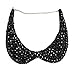 False Collar Crystal Beaded Round Necklace Chain Detachable Color Black