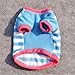 Mikey Store Pet Dog Clothes Soft Thickening Warm Stripe Polar Fleece Winter Clothes (Blue, XS)