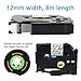 Compatibel P-Touch 12mm 0.47 Inch Brother TZe Tapes TZe-231 TZe-131 TZe-431 TZe-MQF31 TZe-MQE31 TZe-MQ531 Standard Laminated Label Tape for Brother P-Touch Label Maker PT-D210 PT-D200 PT-H110.