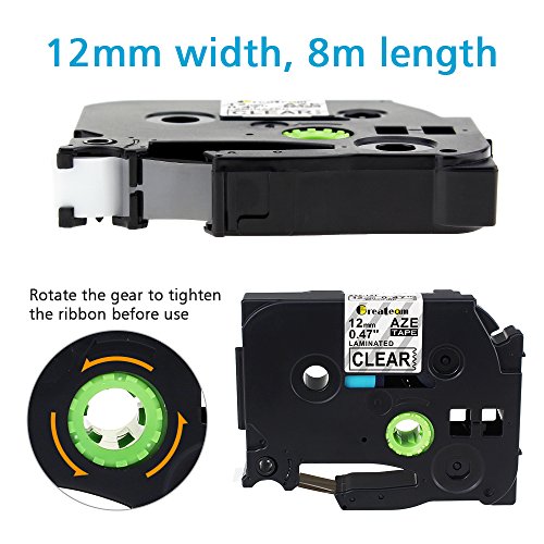 4 Pack Clear 12mm Brother Label Tape TZe-131 TZ131 TZe131 (0.47 Inch x 26.2 Ft),Compatible with Brother Ptouch PT-D210 PT-D200 PT-1290 PT-1880 PT-D400AD PT-P700 Label Makers.