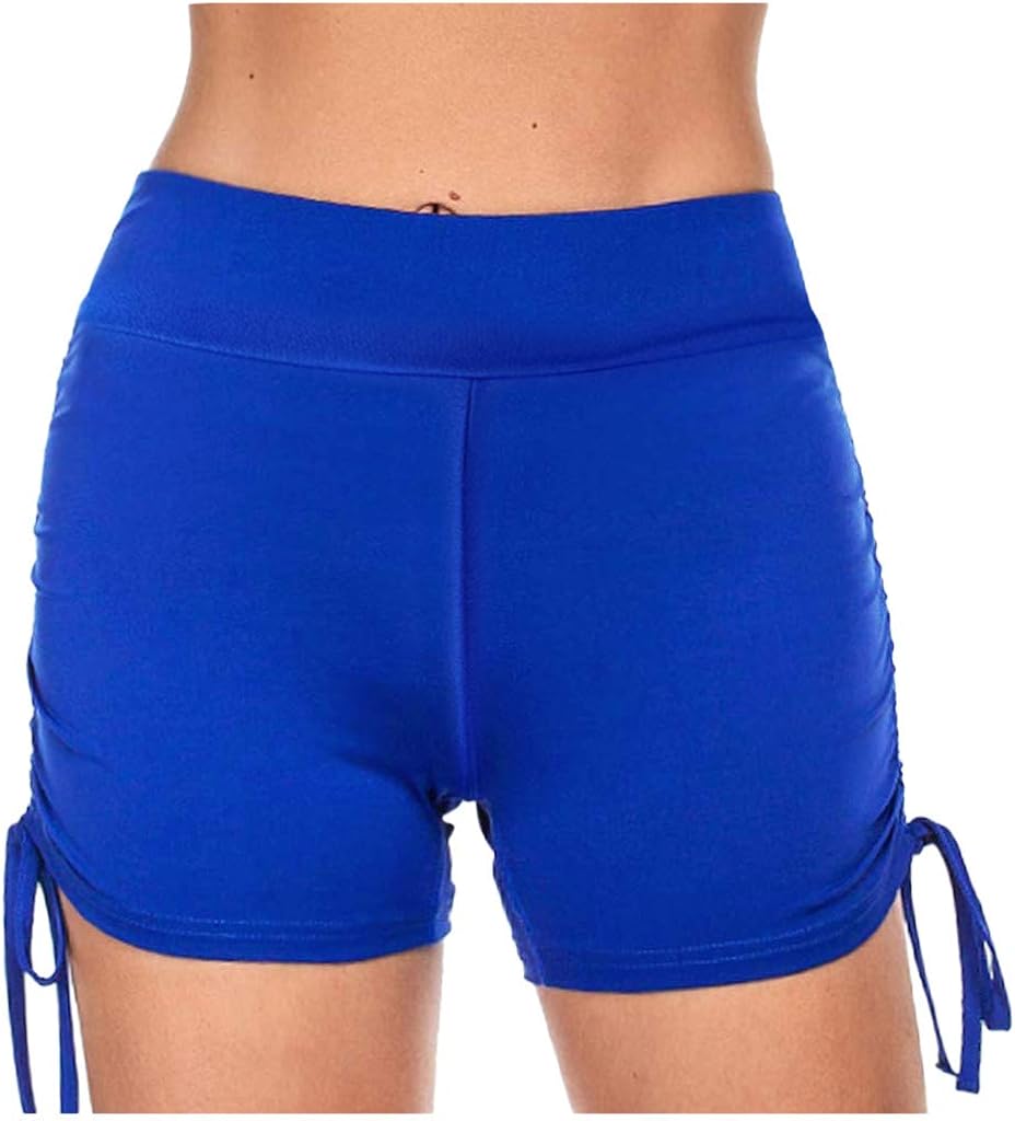 YckSAiu Athletic Booty Shorts for Women High Waisted Side Drawstring