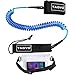 Tagvo Sup Leash Coiled 10' Super Strong 7mm Cord with Waterproof Waist Pouch, Comfortable Padded Neoprene Ankle Cuff Stand up Paddle Board Leash with Double Swivels Anti-rust, Flexible Surfboard Leash