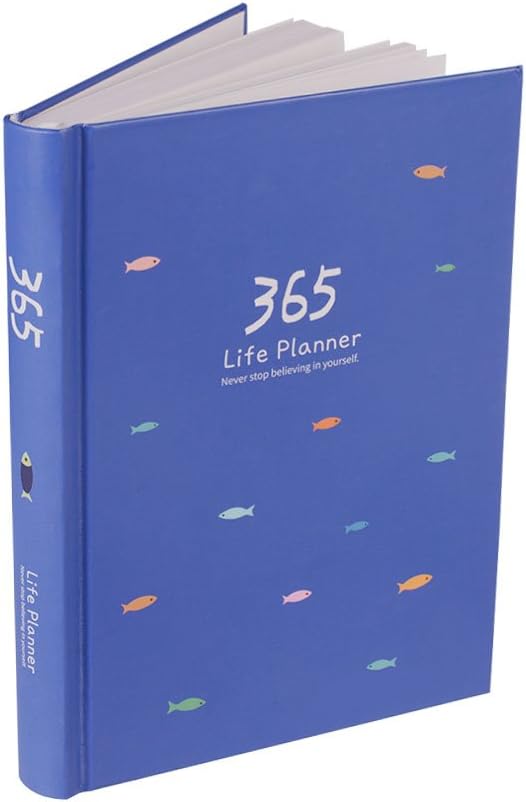 QC Life 365 Day Planner,High Quality Calendar Organizer,with Daily&Monthly&Yearly Plan,Best Time Management and Colorful Page (Blue)