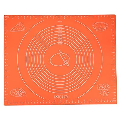 FATCHOI Silicone Baking Mat for Dough Rolling with Measurements (14x17Inch) Non Stick,Non Slip,Pizza,Breads,Lasagna,and other Recipes & Desserts