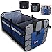 Higher Gear Car Trunk Organizer, Car Storage Organizer, Collapsible Multi Compartment Trunk Organizer for SUV, Non Slip Bottom, Adjustable Securing Straps, Foldable Cover (Blue)