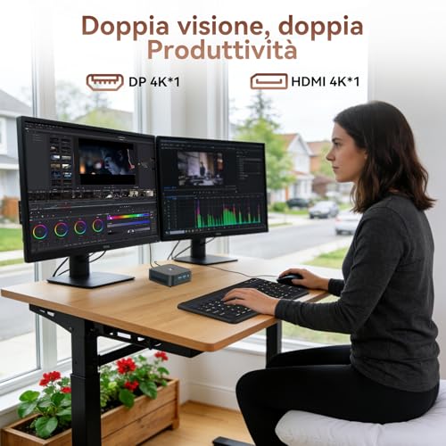 Huidun 2026 Ryzen 5 H80 Mini PC, 16GB DDR4 RAM 512GB SSD, Win-11 Pro, Micro Desktop Computer with Radeon Graphics, 4K@60Hz Dual Display, WiFi/BT/USB 3.2, Ideal for Office, Home and Studio