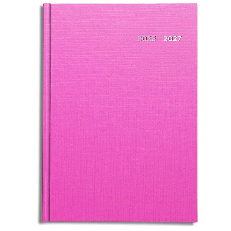 Academic Diary 2026-2027 A4 Page a Day by Pirongs | Mid year Diary 2026-2027 | A4 Diary, Hardback/Casebound Quality - Pink