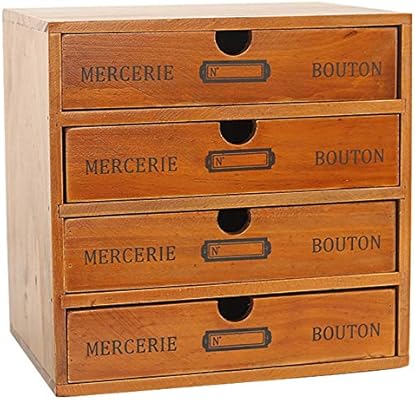 Baffect Caja de Almacenamiento con cajones de Madera Caja de cajones Vintage de 1 Piso Caja