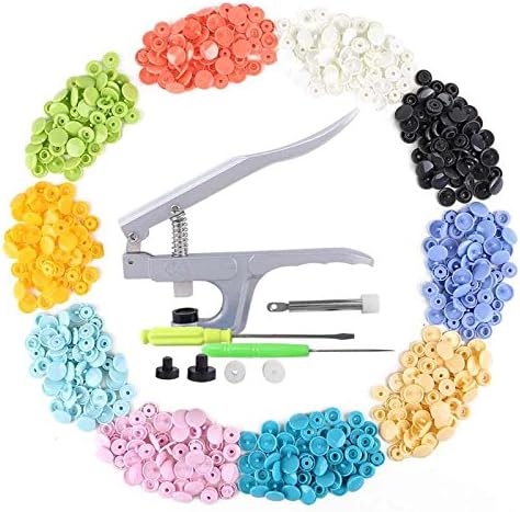TENPO Commercial Hand Press Colorful Plastic Snap-on Buttons Fasteners Installation Punch Poppers Attachment Setting Pliers for Bibs Diapers