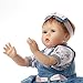 SanyDoll Reborn Baby Doll Soft Silicone Vinyl 22inch 55cm Lovely Lifelike Cute Baby Boy Girl Toy Cowboy Dress Doll