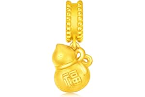 CHOW TAI FOOK 999 Pure 24K Gold Fortune Calabash with Fortune Wheel Pendant