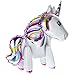 Gejoy 4 Pack 3D Unicorn Balloons Walking Animal Balloons Aluminum Foil Balloons for Birthday Party Baby Shower Decoration Supplies (White)