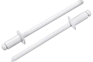 uxcell 50Pcs 1/8"x1/4" Round Head Blind Rivets, Zinc-Plated Carbon Steel Grip and Mandrel Cap Blind Rivets, White