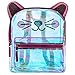 Glitter Cat Face Backpack Set - Holographic Clear Cat Face Mini Backpack Set