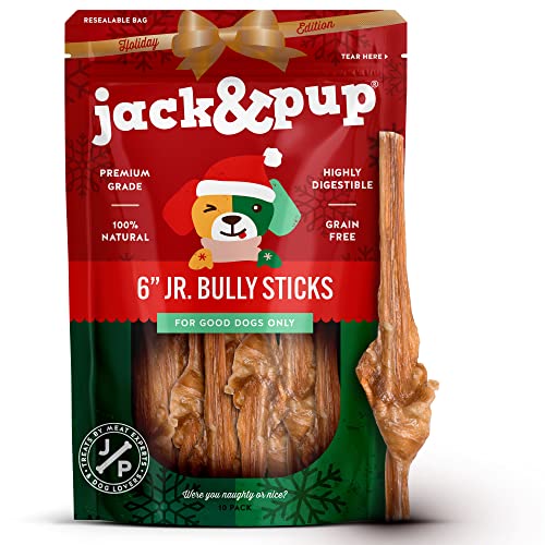 Jack&Pup for Dogs Bladder Bully Sticks for Small Dogs 6 Inch Baby