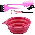 KOENWEENI 4PCS Hair Dye Kit Includes Hair Tinting Bowl Dyeing Brushes Sharp Tail Comb Mixer for DIY Hair Coloring Beauty Salon Tools Set