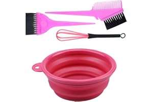 4PCS Hair Dye Kit Includes Hair Tinting Bowl Dyeing Brushes Sharp Tail Comb Mixer for DIY Hair Coloring Beauty Salon Tools Se