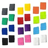 COSMOS ® 12 Pairs of Different Color Cotton Sweat Sports Basketball Wristband (Wristband C)