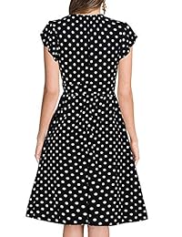 Manydress MY041 - Vestido de cóctel para mujer, estilo vintage, con volantes, mangas ajustadas y acampanadas
