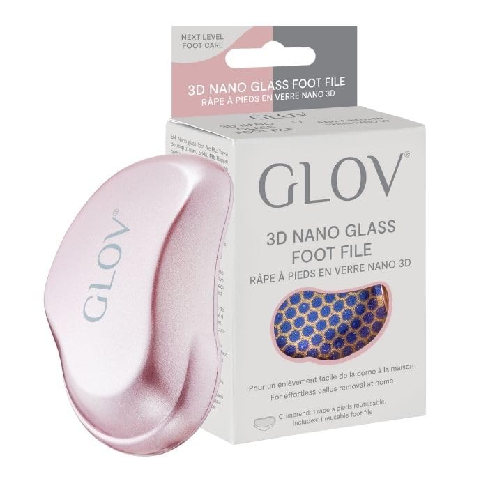 Glov Callous Remover Glass Foot File Ergonomic Ergonomic Design and Nano Glass Easy-to-clean for Smooth Smooth and Effective Hard Skin Removal Essential Foot Care Tool for Home Pedicures for H