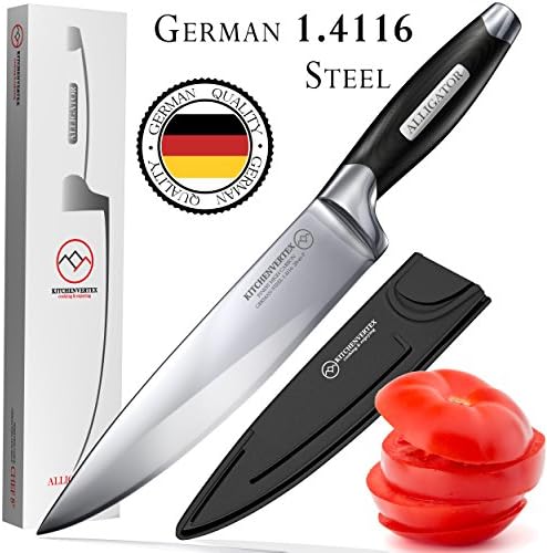 Chef Knife 8 Inch ALLIGATOR series - Ultra Sharp Kitchen Knife - German High Carbon Stainless Steel Blade - Chef’s Quality - by KITCHENVERTEX