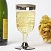 Efavormart 55 Pcs - Silver Rimmed 6oz Disposable Plastic Wine Glass