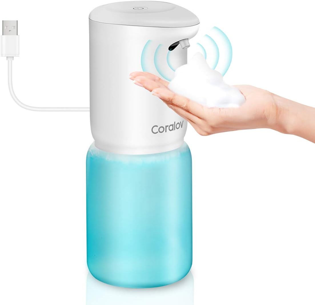 Automatic Soap Dispenser, Coralov 400ml Electric USB rechargeable Soap