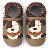 Momo Baby Infant/Toddler Puppy Taupe Soft Sole Leather Shoes - 0-6 Months/1-2.5 M US Infant