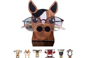 KhuaArt Newsukie,Wooden Animal Glasses Holder - Cute Cute Eyeglasses Stand,Carving Sunglasses Eyeglass Display Stand,Newsukie Creative Gift Glasses Holder for Desk (Horse)