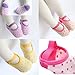 Yaobaby 5 Pairs 8-24 Months Baby Girl Toddler Anti Slip Skid foot Socks + Gift Card + Hair rope, Stripes No-Show Crew Boat Socks Footsocks sneakers, 12-14cm
