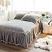 LIFEREVO Luxury Pom Poms Velvet Bed Skirt, Velvet Wrap Around Bedspread, Diamond Quilted Fitted Bed Sheet with Bedskirt, 18 Inch Drop Dust Ruffle Decorative Bed Skirt Pompoms Fringe(King, Gray)