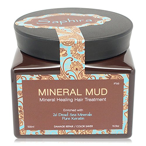 Saphira Mineral Mud Mineral Healing Hair Treatment Enriched with 26 Dead Sea Minerals and Pure Keratin 16.9 Oz / 500 Ml