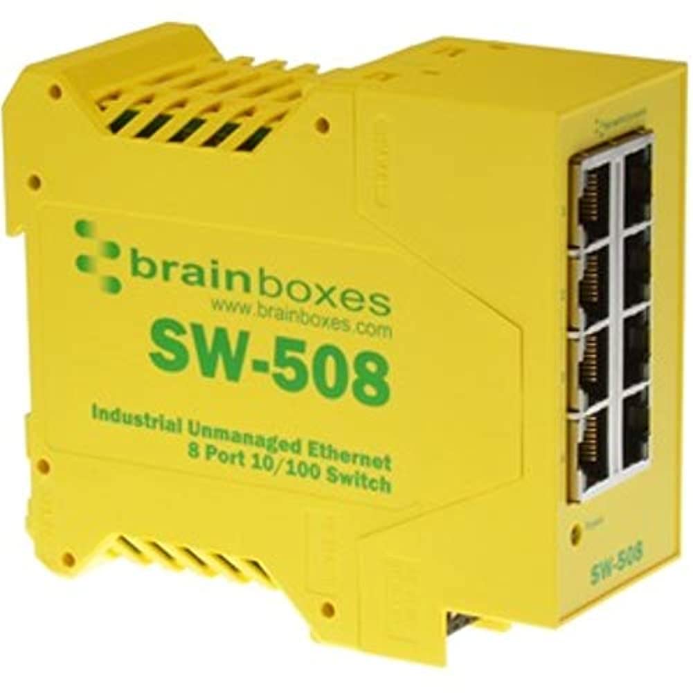 Brainboxes SW-508 Industrial Ethernet 8 Port Switch DIN Rail Mountable