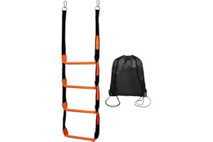 Fishing Boat Rope Ladder - 4-Step Dock Boarding Rope Ladder 600lbs,Marine Climbing Stairs with Storage Bag for Outdoor Yacht 