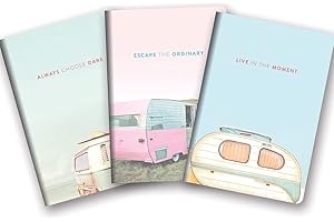 Notebook Trio by Studio Oh! - Set of 3 - Live in The Moment - 5.75" × 8.25" - 3 Coordinating Cardstock Cover Designs - 80 Lin