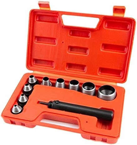10 Pc Heavy Duty Hollow Punch Kit W/Case Tool Set Gasket Leather Rubber Holes HD,Jikkolumlukka