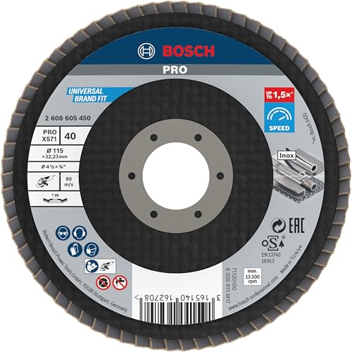 Bosch 1x PRO X571 Flap Disc, Angled Version, Fibre
