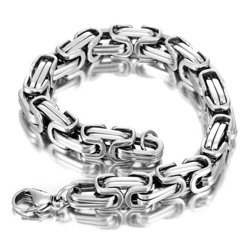 Urban Jewelry Men s Bracelet Stainless Steel Silver 8.5 Inch (With Branded Gift Box)