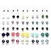 Onnea Multi Pairs Disc Ball Earrings Set for Girls, Hypoallergenic (30Pairs (Rose))