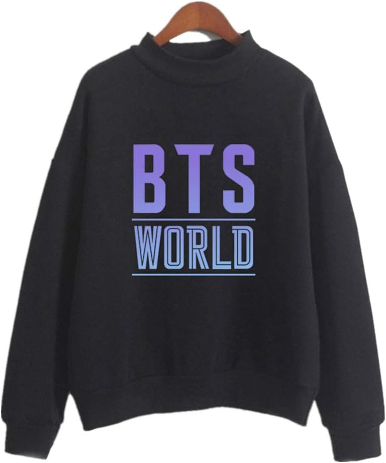 HelloTem BTS Kpop Unisex Sweatshirt Round High Neck Pullover Casual Printed Love Yourself Hoodie