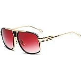 AEVOGUE Sunglasses For Men Goggle Alloy Big Frame Metal Punk Style Shield AE0336