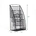 Mind Reader 4 Pocket Metal Mesh Newspaper and Magazine Rack, Black
