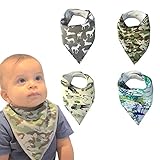 Baby Bandana Drool Bibs Set of 4 for Boys, Super Soft, Absorbent, Adjustable Snaps, Made of Organic Cotton And Fleece Burpy Bib For Boy Vipbibs