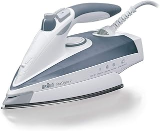 Braun TexStyle 7 TS775 ETP Dampfbügeleisen (2400 W, Dreiecks-Dampfstoß: 200 g/min, Variabler Dampf: 50 g/min, 400 ml Wassertank, Textilprotektor, Anti-Kalk-System) grau