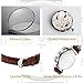 HOWK Men's Chronograph Watches Date Analog Display with Brown Leather Band White Dial