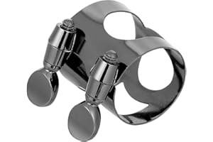 JFDWOPHT Electroplated Black Clarinet Mouthpiece Ligature with Double Adjustable Screws for B Flat Clarinets