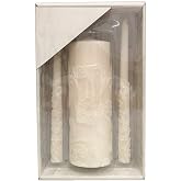 Hosley 11.50 Inch High Cream Wedding Unity Candle Set Includes 1 Pillar and 2 Taper Candles Great for Weddings as Well as Special Events and Emergency Lighting or for Reiki Spa Meditation